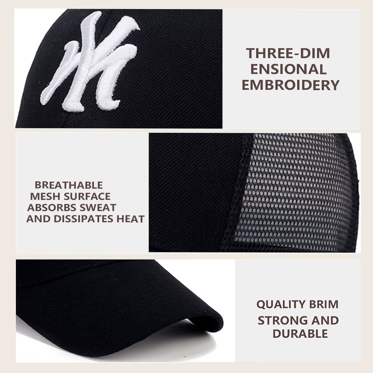Summer Gauze Baseball Cap with Letter Embroidery Fashion Cap Outdoor Peaked Cap Men and Women Fashion Street Style Sun Hat