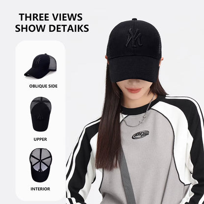 Summer Gauze Baseball Cap with Letter Embroidery Fashion Cap Outdoor Peaked Cap Men and Women Fashion Street Style Sun Hat