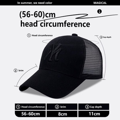 Summer Gauze Baseball Cap with Letter Embroidery Fashion Cap Outdoor Peaked Cap Men and Women Fashion Street Style Sun Hat